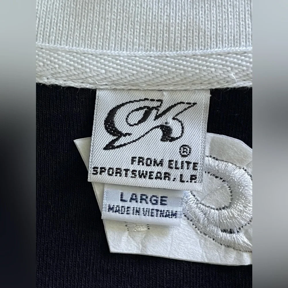 NWT GK Elite Gymnastics Black & White Fitted Polo Shirt Top Size L Kids S Ladies - Picture 3 of 5